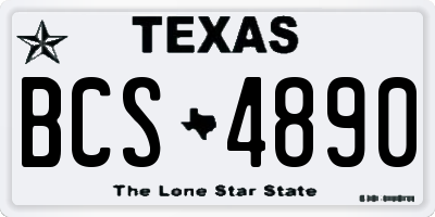 TX license plate BCS4890