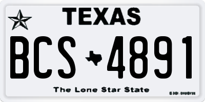 TX license plate BCS4891