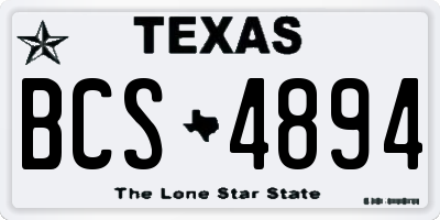 TX license plate BCS4894