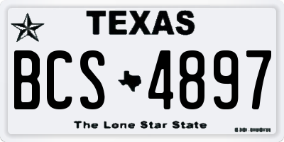 TX license plate BCS4897