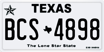 TX license plate BCS4898