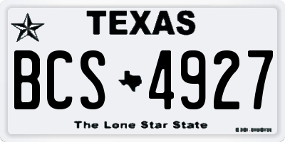 TX license plate BCS4927