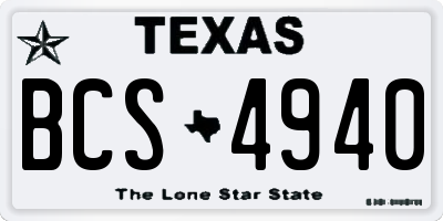 TX license plate BCS4940