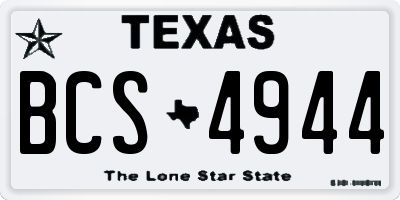 TX license plate BCS4944