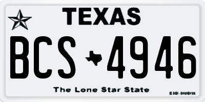 TX license plate BCS4946