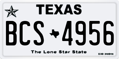 TX license plate BCS4956
