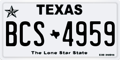 TX license plate BCS4959
