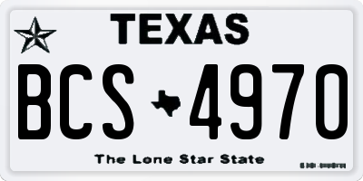 TX license plate BCS4970