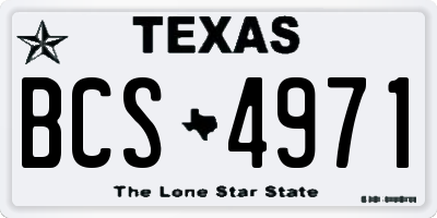 TX license plate BCS4971