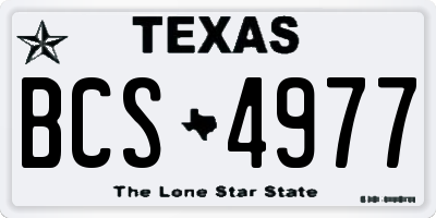 TX license plate BCS4977