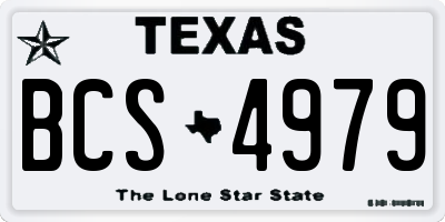 TX license plate BCS4979
