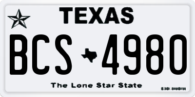 TX license plate BCS4980