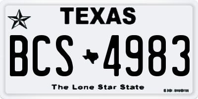 TX license plate BCS4983