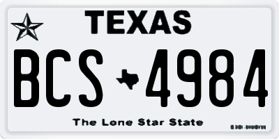 TX license plate BCS4984