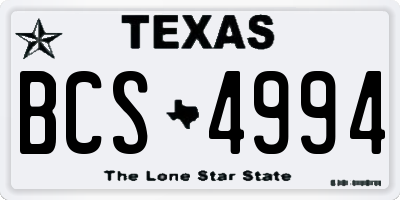 TX license plate BCS4994