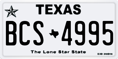 TX license plate BCS4995
