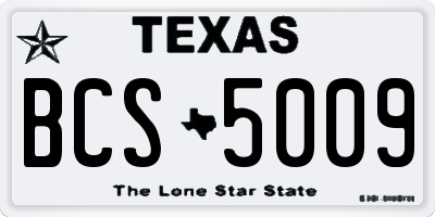 TX license plate BCS5009