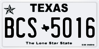 TX license plate BCS5016