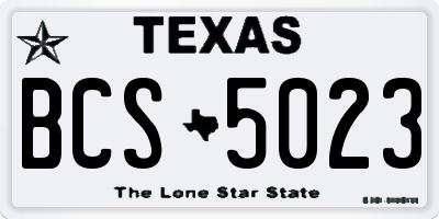 TX license plate BCS5023