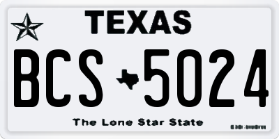TX license plate BCS5024