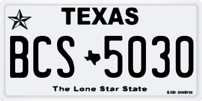 TX license plate BCS5030