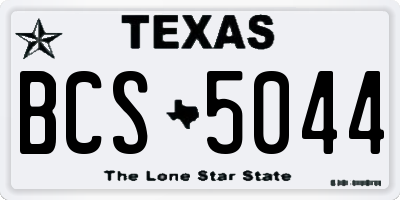 TX license plate BCS5044