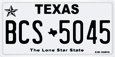 TX license plate BCS5045