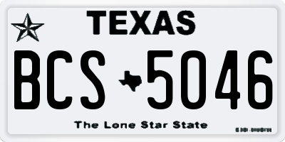 TX license plate BCS5046