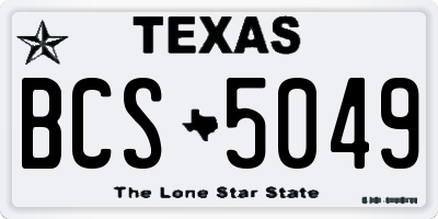 TX license plate BCS5049