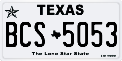 TX license plate BCS5053
