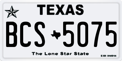TX license plate BCS5075