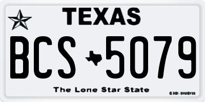 TX license plate BCS5079
