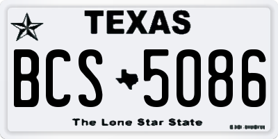 TX license plate BCS5086