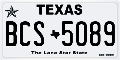 TX license plate BCS5089