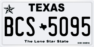 TX license plate BCS5095