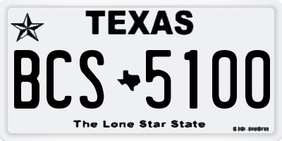 TX license plate BCS5100