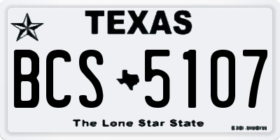 TX license plate BCS5107
