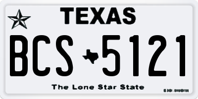 TX license plate BCS5121