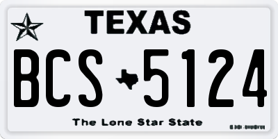 TX license plate BCS5124