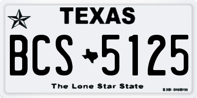 TX license plate BCS5125