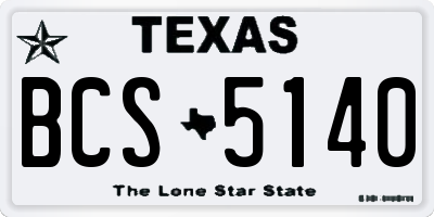 TX license plate BCS5140