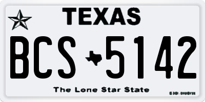 TX license plate BCS5142