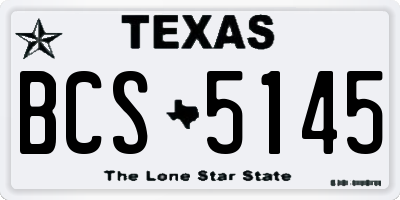 TX license plate BCS5145