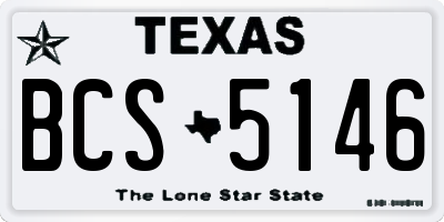 TX license plate BCS5146