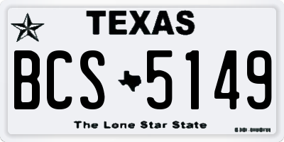 TX license plate BCS5149