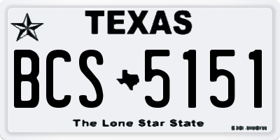 TX license plate BCS5151