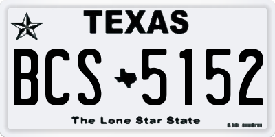 TX license plate BCS5152
