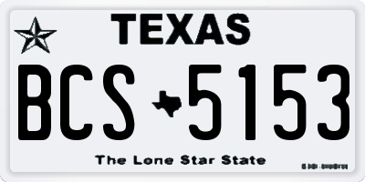 TX license plate BCS5153