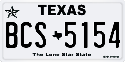 TX license plate BCS5154