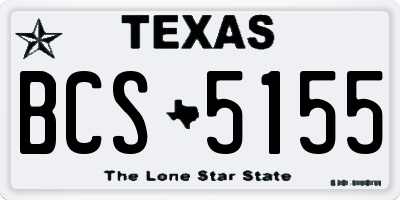 TX license plate BCS5155